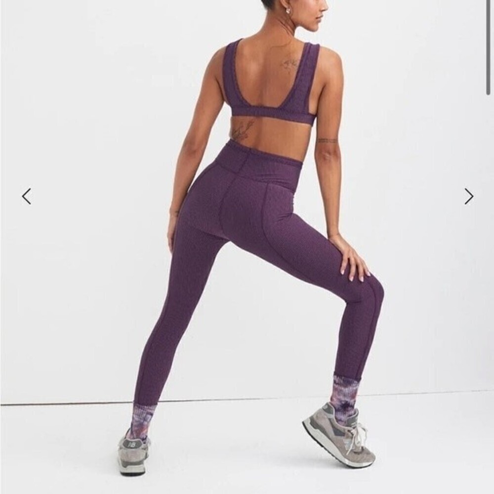 for love & lemons ribbed seamless leggings in plum